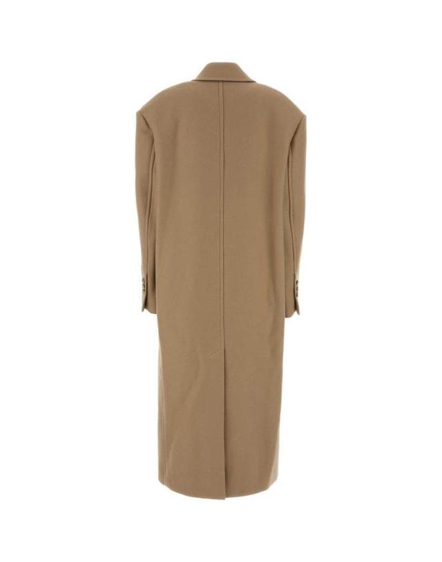 아미 [해외직구] 26FW 아미 울 더블 브레스트 롱 코트 FCO458WV0078 A184 Beige o Tan 착용컷