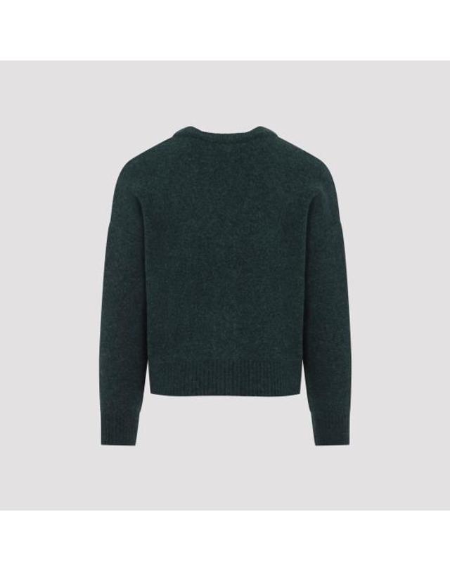 아미 [해외직구] 26FW 아미 빅 하트 로고 알파카 니트 가디건 UKC365 KN0135 A279 BOTTLE GREEN OFF WHITE 착용컷