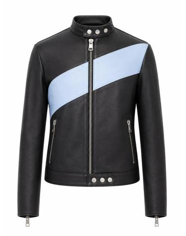 [해외직구] 26FW 라 로즈 가죽 자켓 1544GIUBBINONAPPA BLACK BABY BLUE