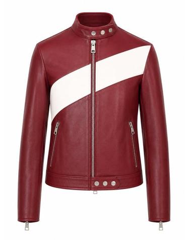 [해외직구] 26FW 라 로즈 가죽 자켓 1544GIUBBINONAPPA BORDEAUX WHITE