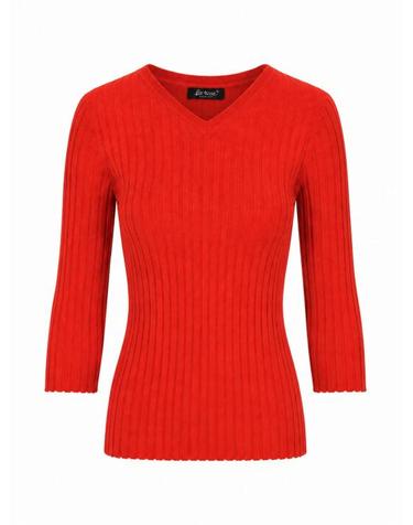 [해외직구] 26FW 라 로즈 스웨터 LARVCS 30607 ROSSO FUOCO