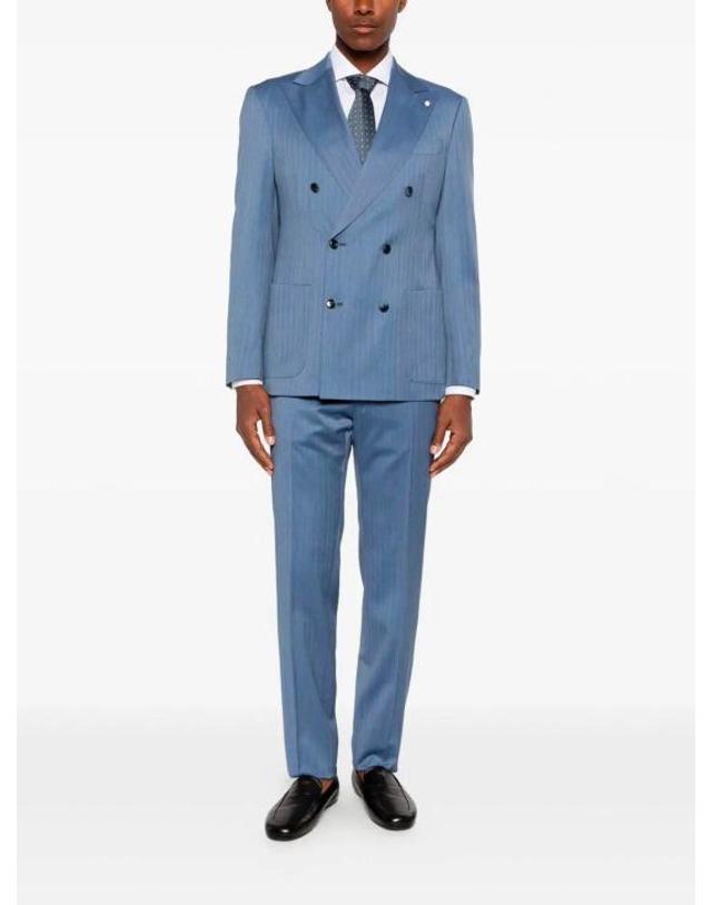 루이지 비안끼 [해외직구] 25FW 루이지 비안끼 수트 자켓 63395033356AZZURRO LIGHT BLUE 착용컷