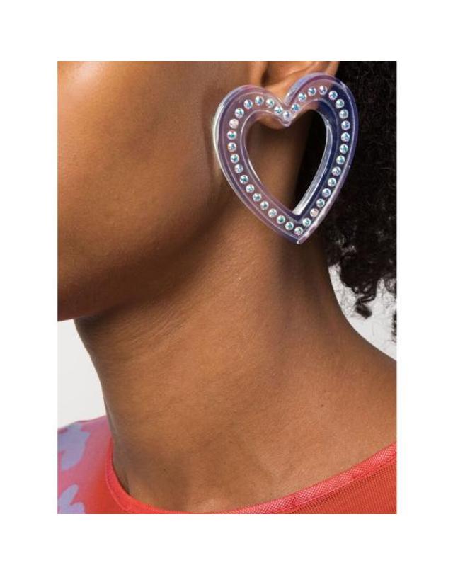 사프사푸 [해외직구] 23FW 사프 사푸 이어링 BIG HEART EARRINGS TRANS NEUTRALS 착용컷