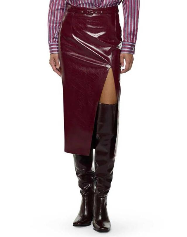 시모나 코르셀리니 [해외직구] 25FW 시모나 코르셀리니 미디 스커트 A25CPGO00501V0746 DARK RED 착용컷