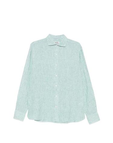 [해외직구] 26SS 에콜프 긴팔 셔츠 MCMGASRALFRE0725S26 364 WHITE GREEN STRIPES