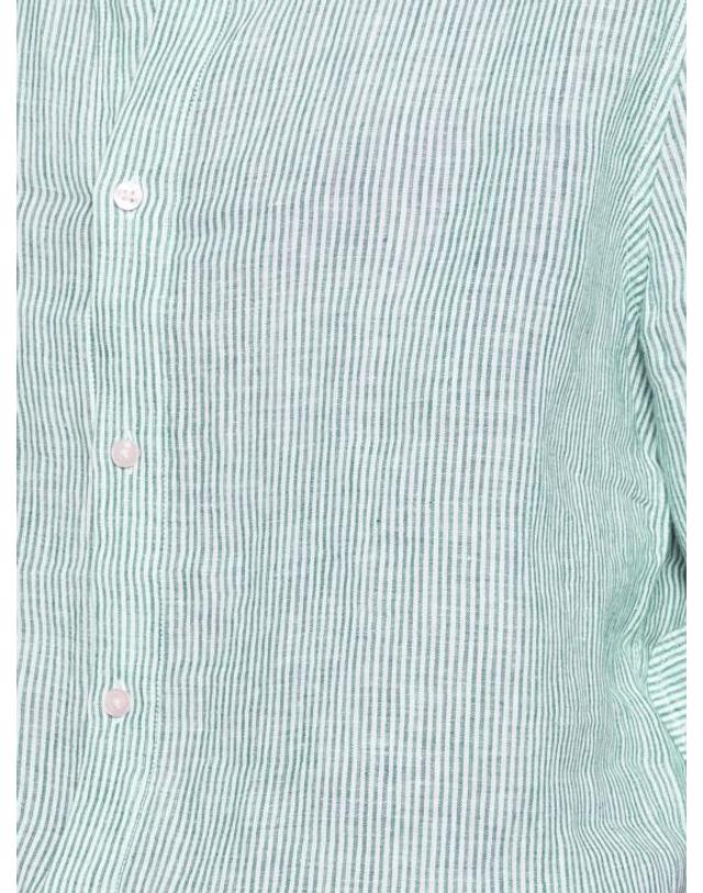 에콜프 [해외직구] 26SS 에콜프 긴팔 셔츠 MCMGASRALFRE0725S26 364 WHITE GREEN STRIPES 착용컷