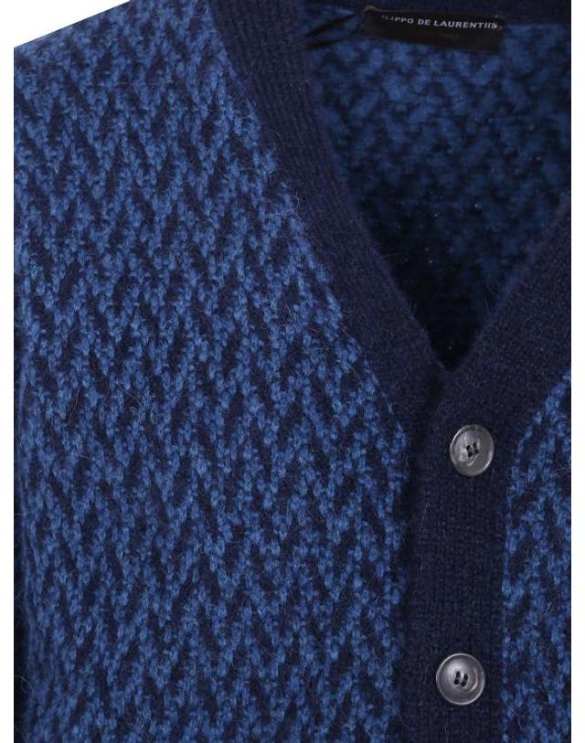 필리포 드 로렌티스 [해외직구] 26FW 필리포 드 로렌티스 가디건 CB3ML WA5J2 6989 BLUE MIX 착용컷