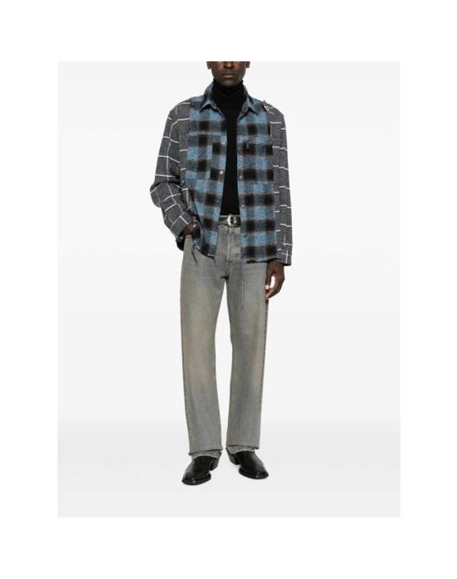 하이쿠레 [해외직구] 26FW 하이쿠레 긴팔 셔츠 HEM06057 TF152 CV467 BLUE GREY 착용컷