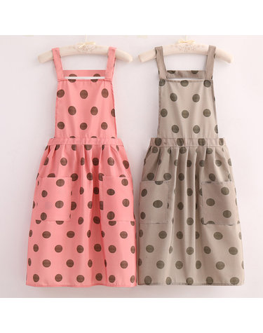 [토마]리본타이 면 앞치마/주방 작업 앞치마 모카색(CN134)