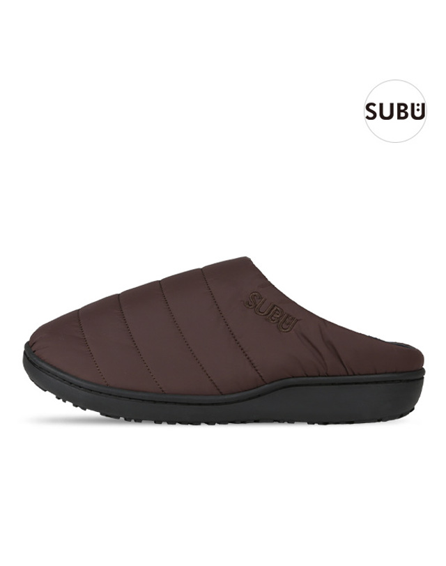 수부 스부 SUBU 오리지널스 윈터 샌들 패딩 슬리퍼 수부 다크 브라운 SB-35 착용컷