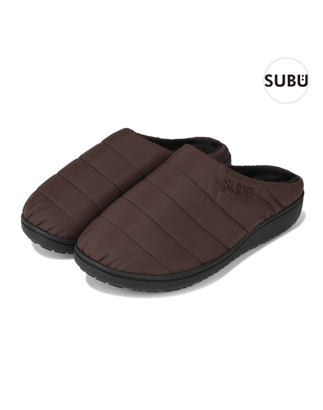 수부 스부 SUBU 오리지널스 윈터 샌들 패딩 슬리퍼 수부 다크 브라운 SB-35 착용컷