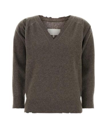 [해외직구] 26FW 마르지엘라 드레이프 브이넥 스웨터 S29HN0019M13337 812M GRAY