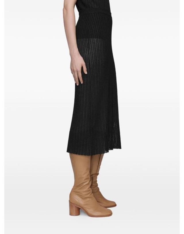 메종 마르지엘라 [해외직구] 26SS 마르지엘라 리브드 니트 미디 스커트 S51ME0059M13237900F BLACK 착용컷
