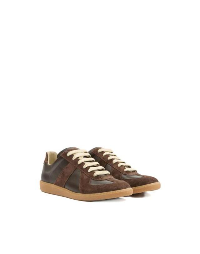 메종 마르지엘라 [해외직구] 26FW 마르지엘라 레플리카 카프스킨 스니커즈 P1895 S57WS0236 T2153 BROWN 착용컷