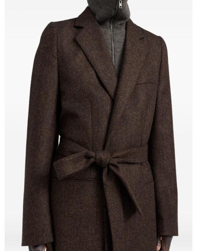 메종 마르지엘라 [해외직구] 26FW 마르지엘라 벨티드 헤링본 울 코트 S67AA0087S54246 003F BROWN 착용컷