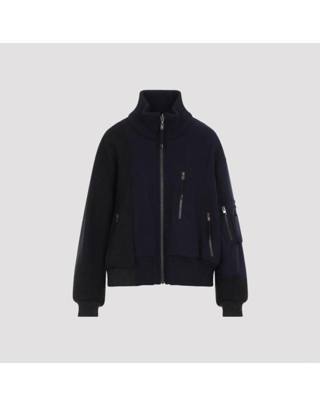 메종 마르지엘라 [해외직구] 26FW 마르지엘라 투톤 울 봄버 재킷 S51AM0520 M35935 961 DARK BLUE BLACK 착용컷