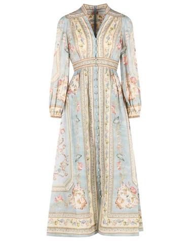 [해외직구] 26FW 짐머만 미디 원피스 3501DSS264BLUE TAPESTRY FLORAL Light Blue