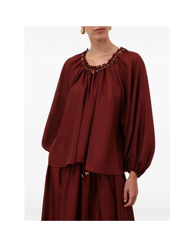 짐머만 [해외직구] 26FW 짐머만 블라우스 8428TSS261 MERLO RED 착용컷