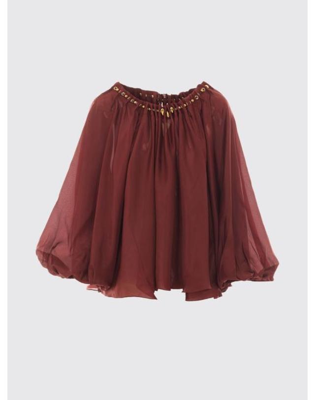 짐머만 [해외직구] 26FW 짐머만 블라우스 8428TSS261 MER Burgundy 착용컷