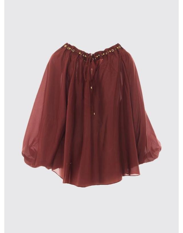 짐머만 [해외직구] 26FW 짐머만 블라우스 8428TSS261 MER Burgundy 착용컷