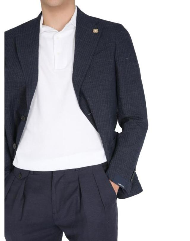 라르디니 [해외직구] 22SS 라르디니 수트 자켓 EM534AE67 BLUE 착용컷