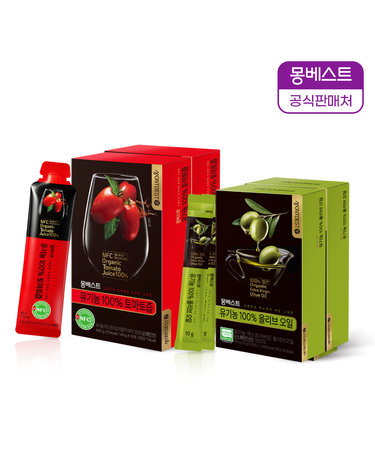 [올토샷 기획] 몽베스트 유기농 100% 올리브오일 10g 28포 + 토마토즙 40g 20포