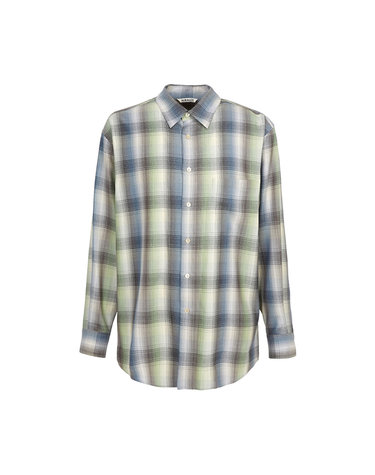 오라리 체크 남성 셔츠 A25AS01LC BLUE GREEN