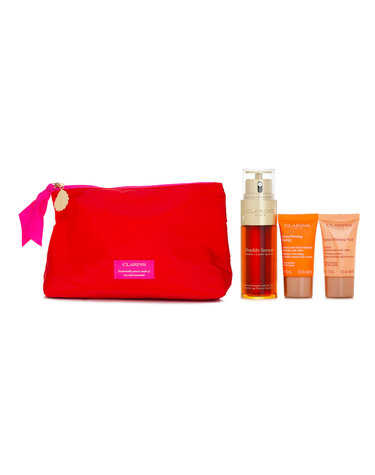 클라랑스 더블 세럼  엑스트라 퍼밍 컬렉션: 더블 세럼 50ml + 데이 크림 15ml + 나이트 크림 15ml + 백  3pcs+1bag