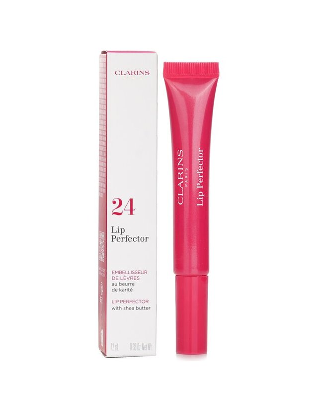 클라란스 클라랑스 클라랑스 립 퍼펙터 # 24 푹시아 글로우 12ml 착용컷