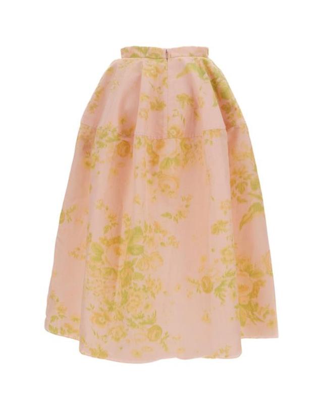 에르뎀 [해외직구] 26SS 에르뎀 미디 스커트 SS26S3651593014ROSEBOUQUET Pink 착용컷