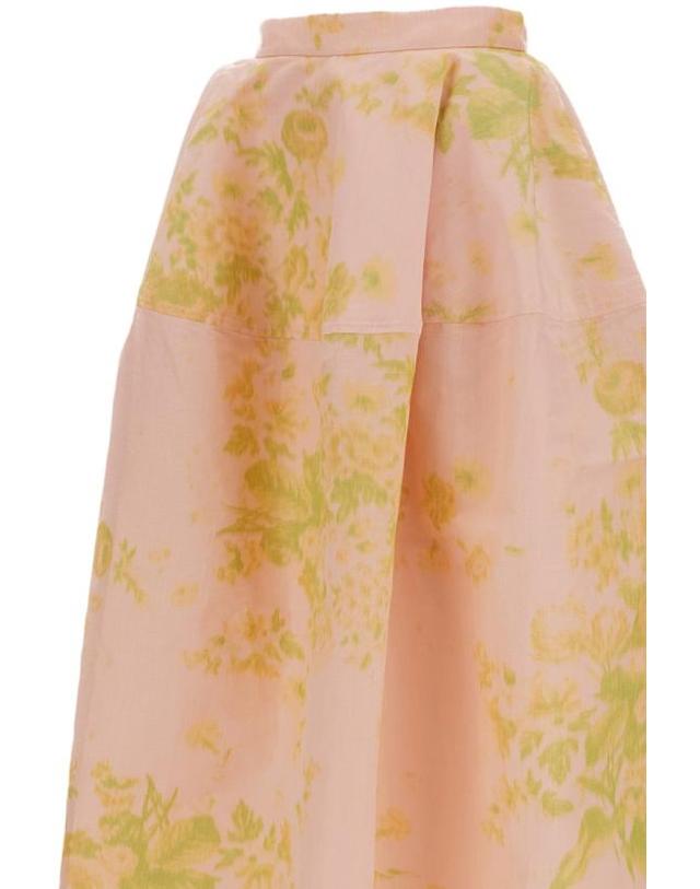 에르뎀 [해외직구] 26SS 에르뎀 미디 스커트 SS26S3651593014ROSEBOUQUET Pink 착용컷