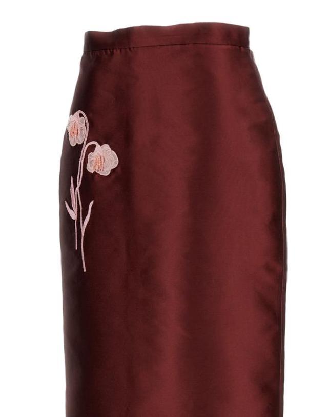 에르뎀 [해외직구] 26FW 에르뎀 스커트 PF26S90151296012BORDEAUX Burgundy 착용컷
