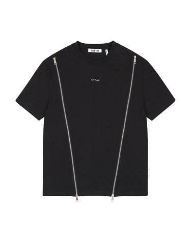 [LAB101] 지퍼 포인트 티셔츠 (BLACK)