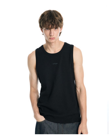LOGO POINT SLEEVELESS (BLACK)