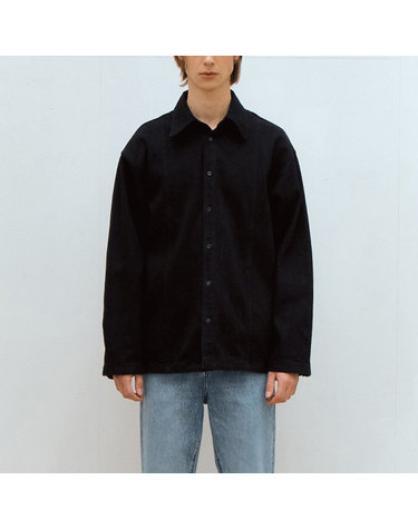 [LAB101] 세미오버핏 사이드 라인 포켓 데님 셔켓 (BLACK)