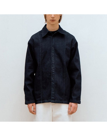 [LAB101] 세미오버핏 노멀 워싱 데님 셔켓 (DARK BLUE)