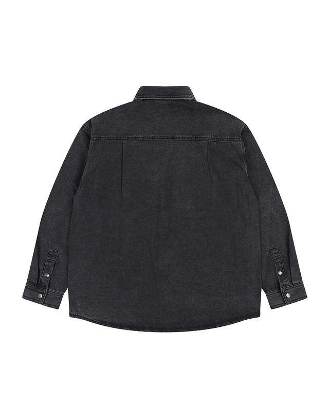 랩원오원 [LAB101] 오버핏 지퍼 멀티 포켓 데님 자켓 (BLACK) 착용컷