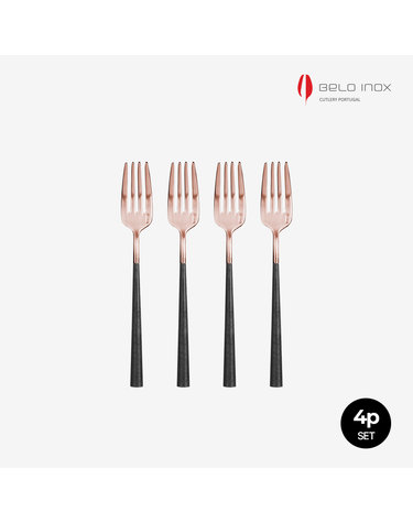 [벨로아이녹스] 네오 로즈골드 케이크 포크 4p 세트 블랙