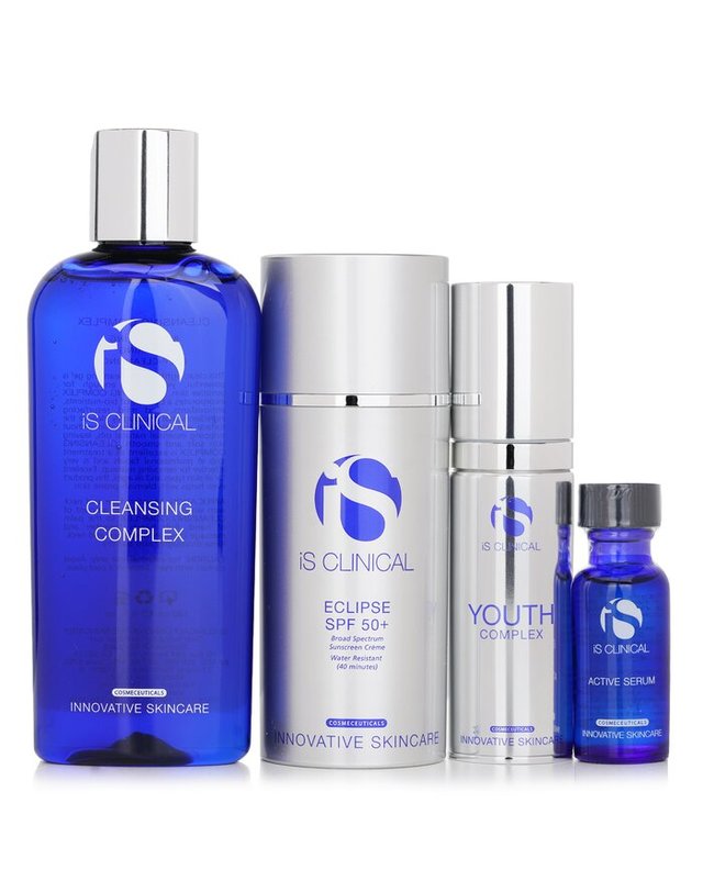 아이에스 크리니칼 IS 클리니칼 퓨어 리뉴얼 컬렉션: 클렌징 컴펠스 180ml + 액티브 세럼 15ml + 유스 콤플렉스 30g + 이클립스 SF 50 크림 100g 4pcs 착용컷