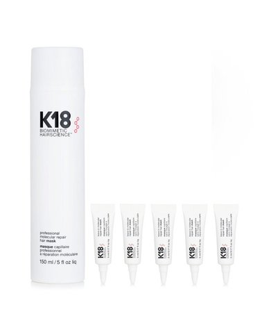 K18 헤어 케어 세트: 전문가용 분자  헤어 마스크 150ml x1 + 여행 세트 5ml x5 6pcs