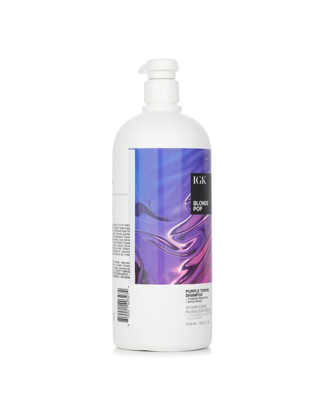 아이지케이 IGK 블론드 팝 퍼플 토닝 샴푸 1000ml 착용컷