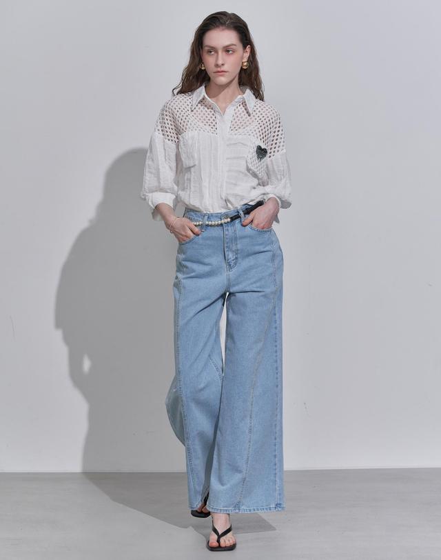 르니앤맥코이 데일리 절개 와이드 데님 팬츠 LN04SD106S 착용컷