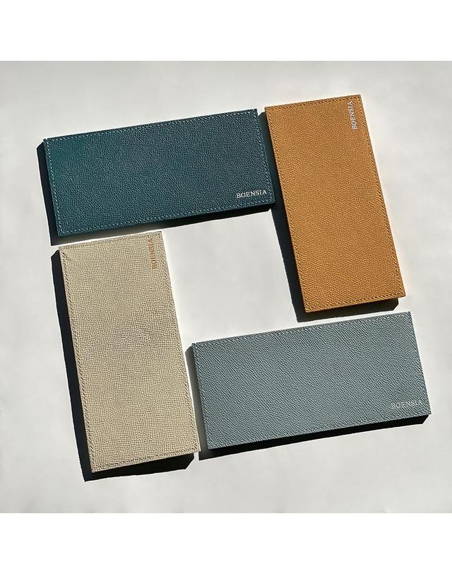 보엔시아 핸드메이드 슬림 지폐 현금지갑 엡송 가죽 이니셜 여행 골프 내기 라운딩 14color 착용컷