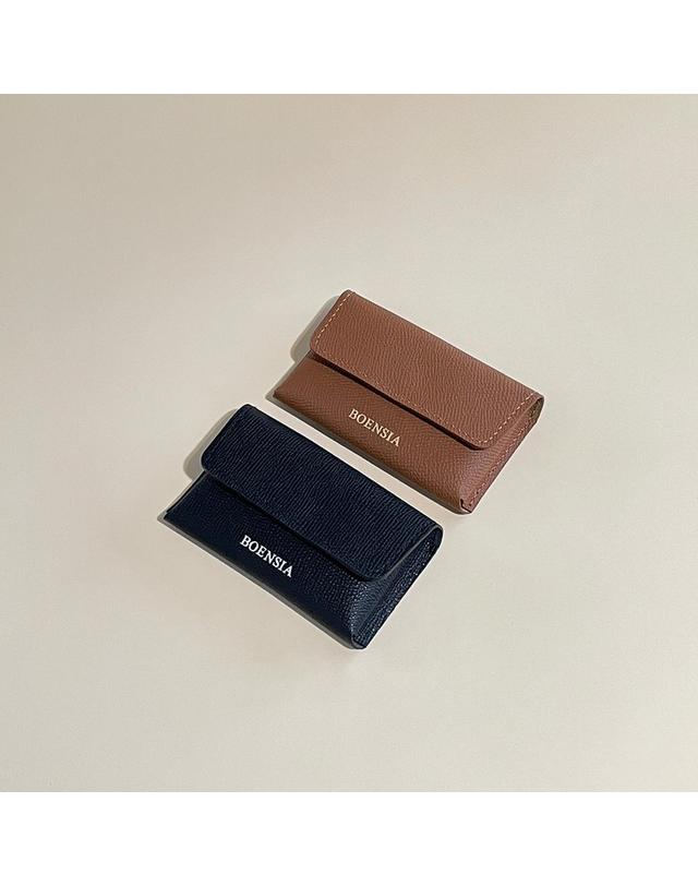 보엔시아 핸드메이드 카드지갑 명함지갑 엡송 가죽 손바느질 수제 이니셜 각인 14color 착용컷