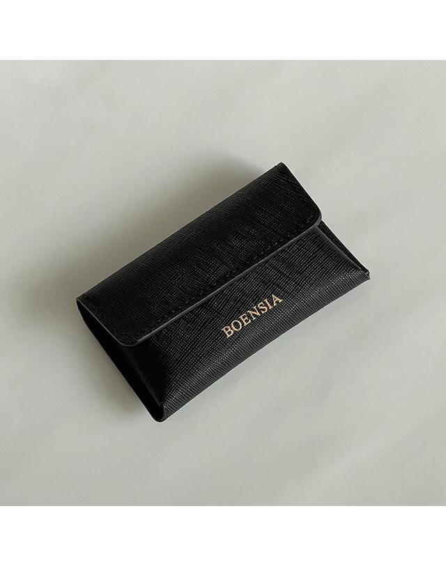 보엔시아 핸드메이드 카드지갑 명함지갑 사피아노 가죽 손바느질 수제 이니셜 각인 착용컷