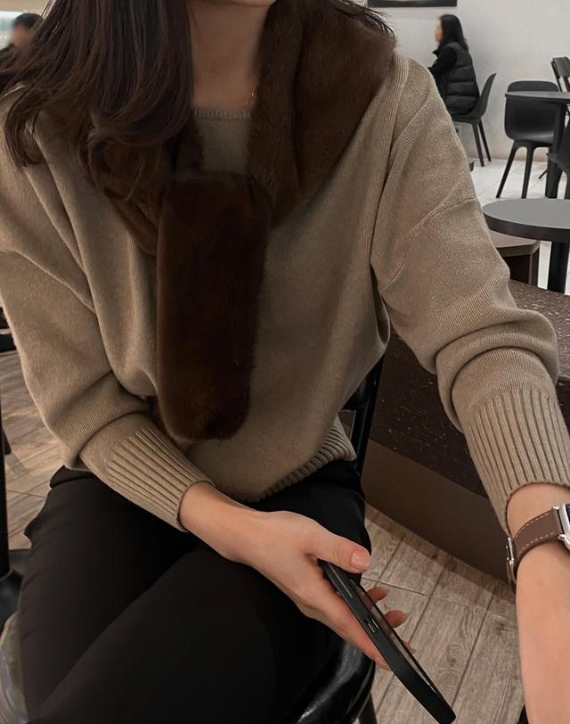 준퍼 준퍼 어부바 숄 밍크 머플러 착용컷