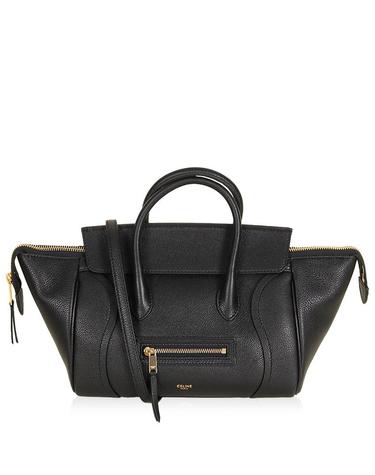 셀린느 26FW 여성 리틀 러기지 그레인드 카프스킨 토트백 블랙 L108J3056 38NO