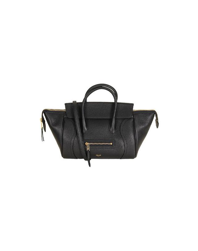 셀린느 셀린느 26FW 여성 리틀 러기지 그레인드 카프스킨 토트백 블랙 L108J3056 38NO 착용컷
