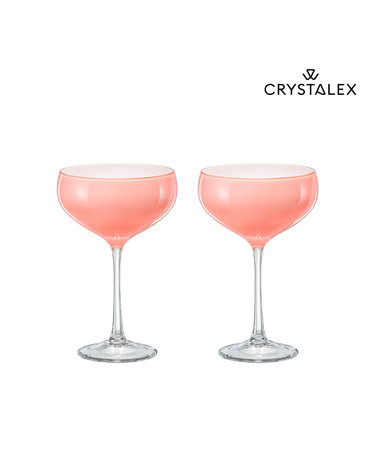 [크리스탈렉스] 프랄린 낮은 샴페인잔 핑크 (180ml) 2p