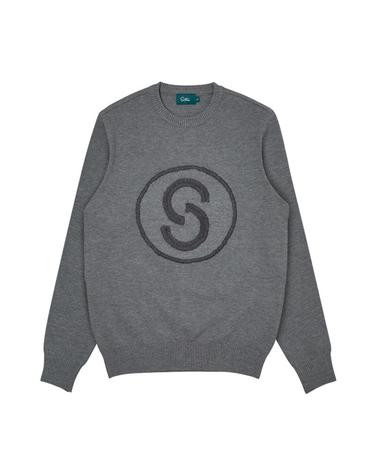 [세인트나인] 남성 S로고 라운드 긴팔 스웨터 MELANGE GREY